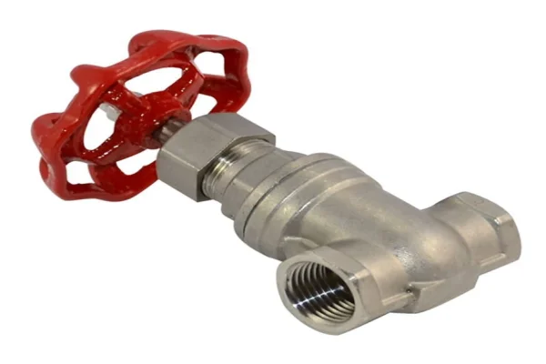 Stainless steel gate valve with red handle